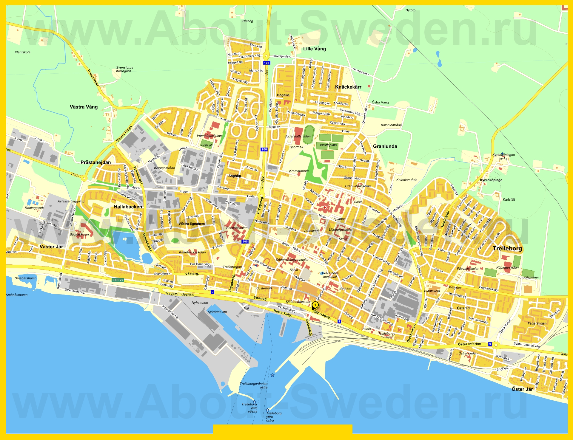 Карты Треллеборга | Подробная карта города Треллеборг с