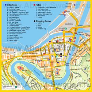 Туристическая карта Йёнчёпинга с отелями и достопримечательностями